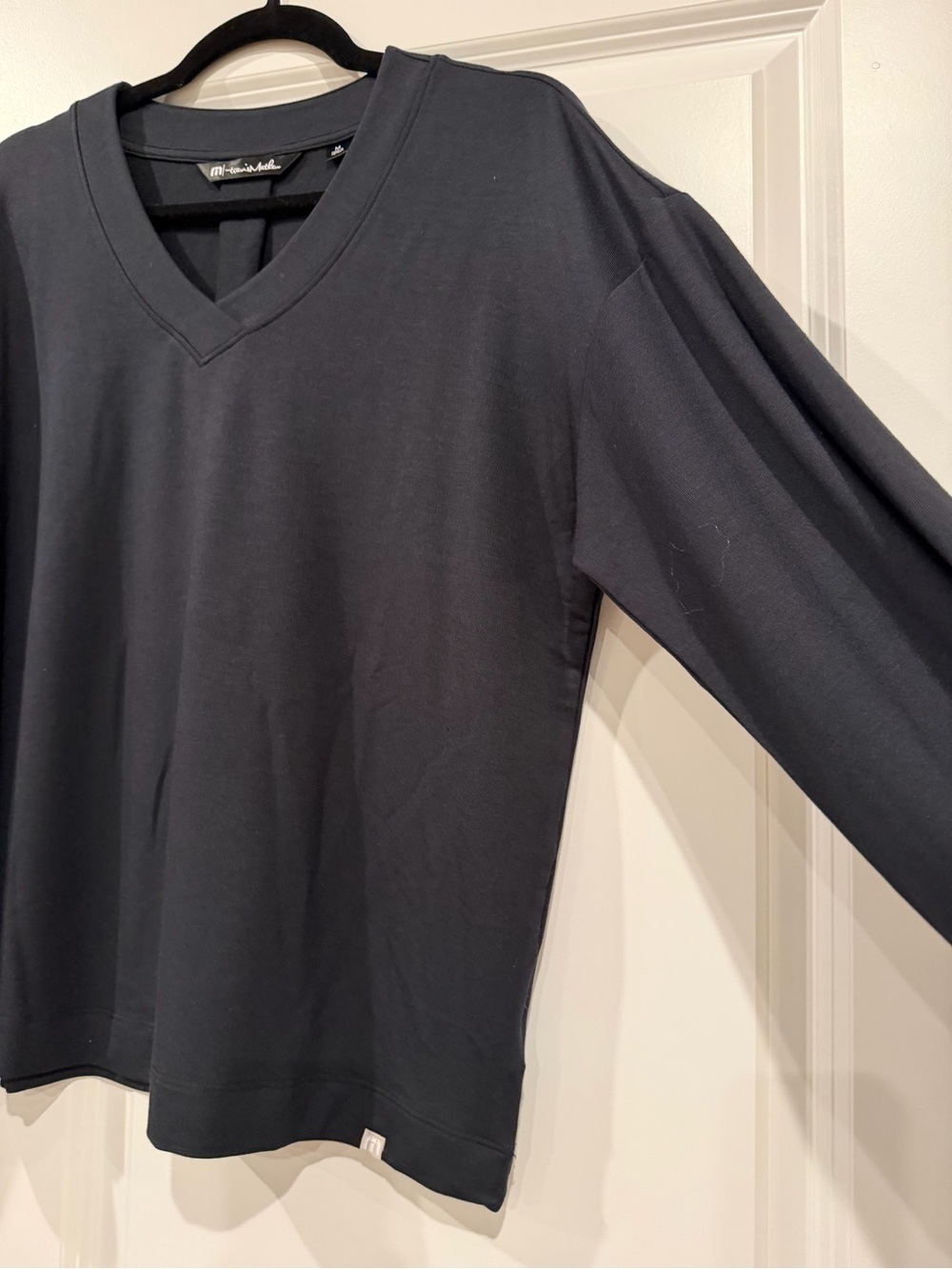 Travis Mathew Women's Long Sleeve V-Neck Tee in Black